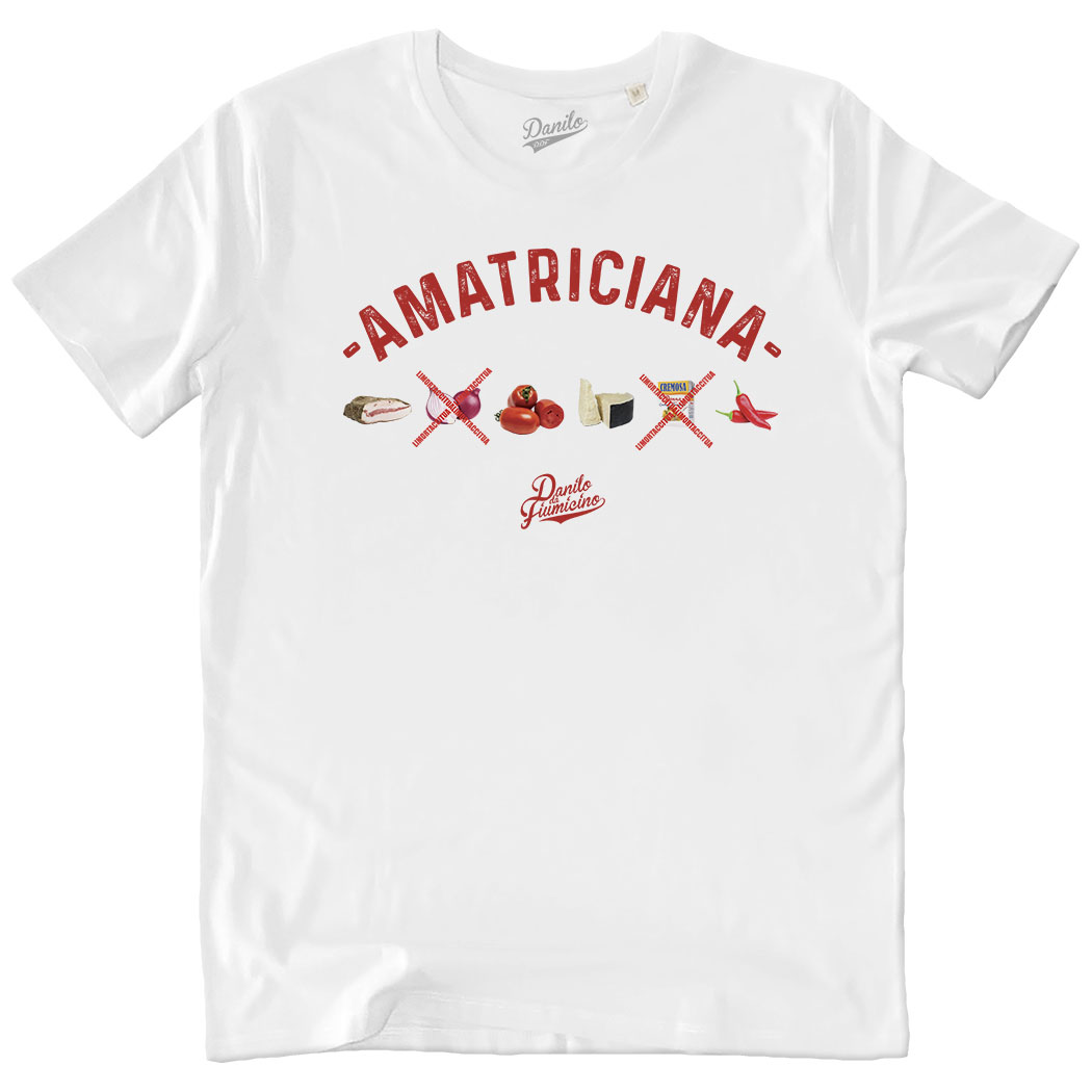 T-SHIRT UNISEX - AMATRICIANA bianca
