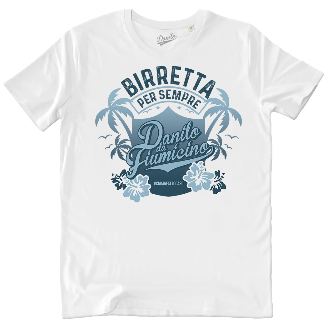 T-SHIRT UNISEX - BIRRETTA PER SEMPRE bianca