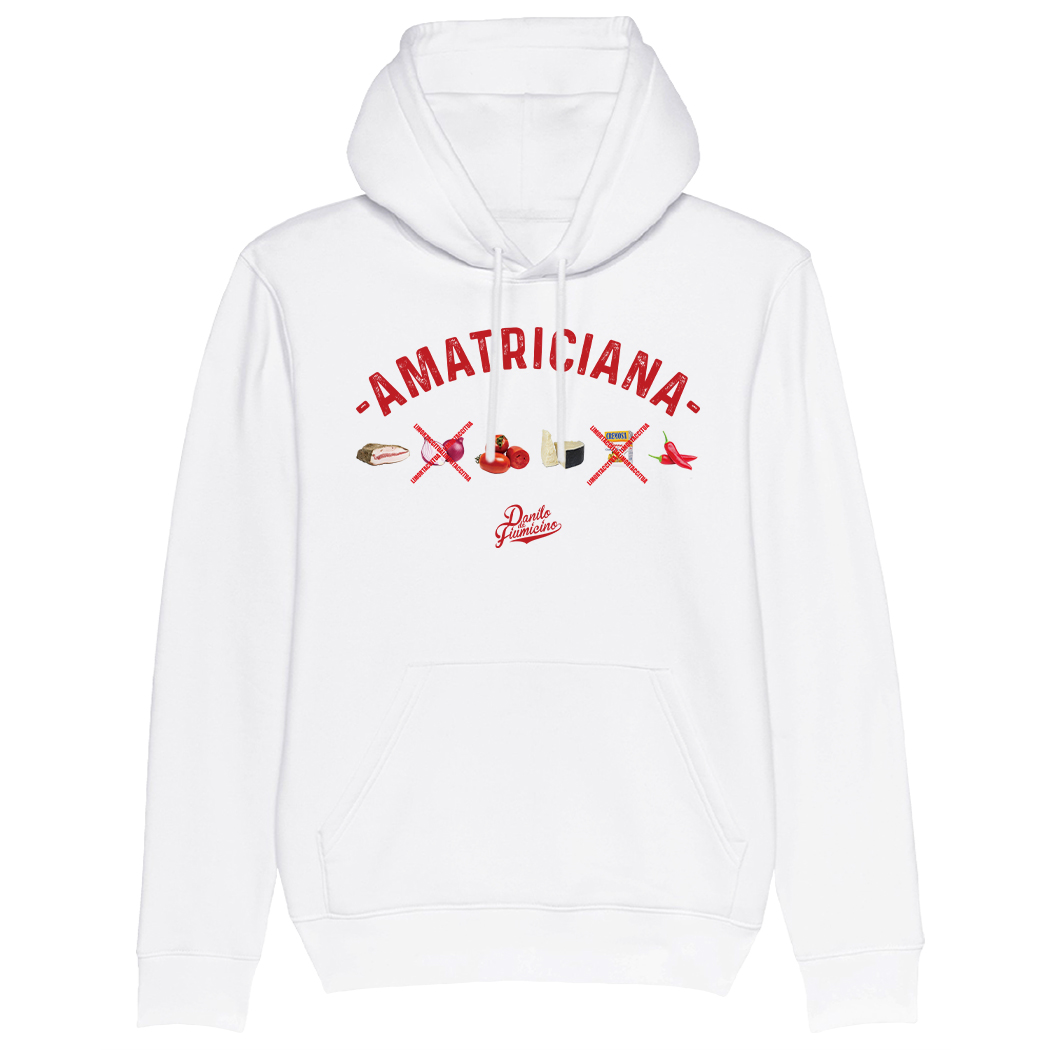 FELPA CAPPUCCIO - AMATRICIANA bianca