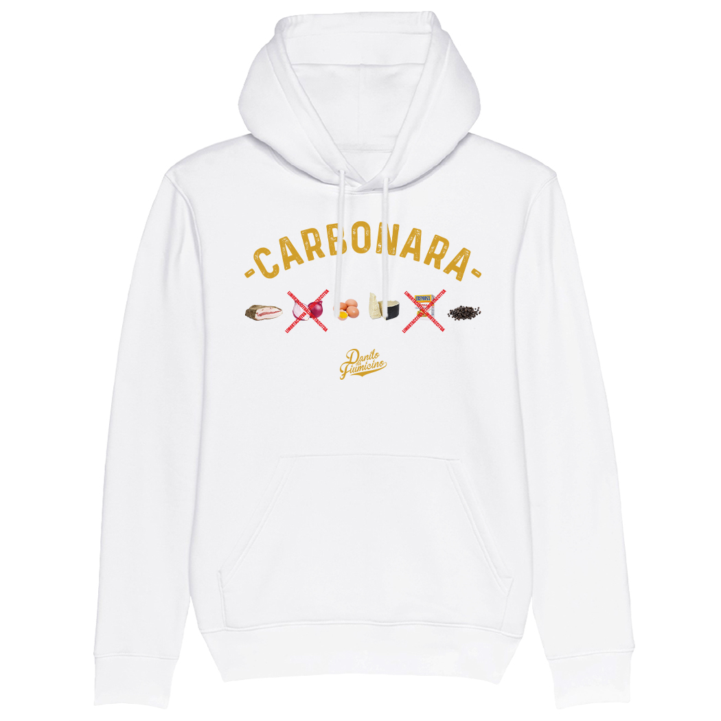 FELPA CAPPUCCIO - CARBONARA bianca