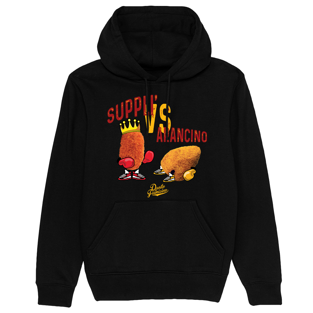FELPA CAPPUCCIO - SUPPLI' vs ARANCINO nera